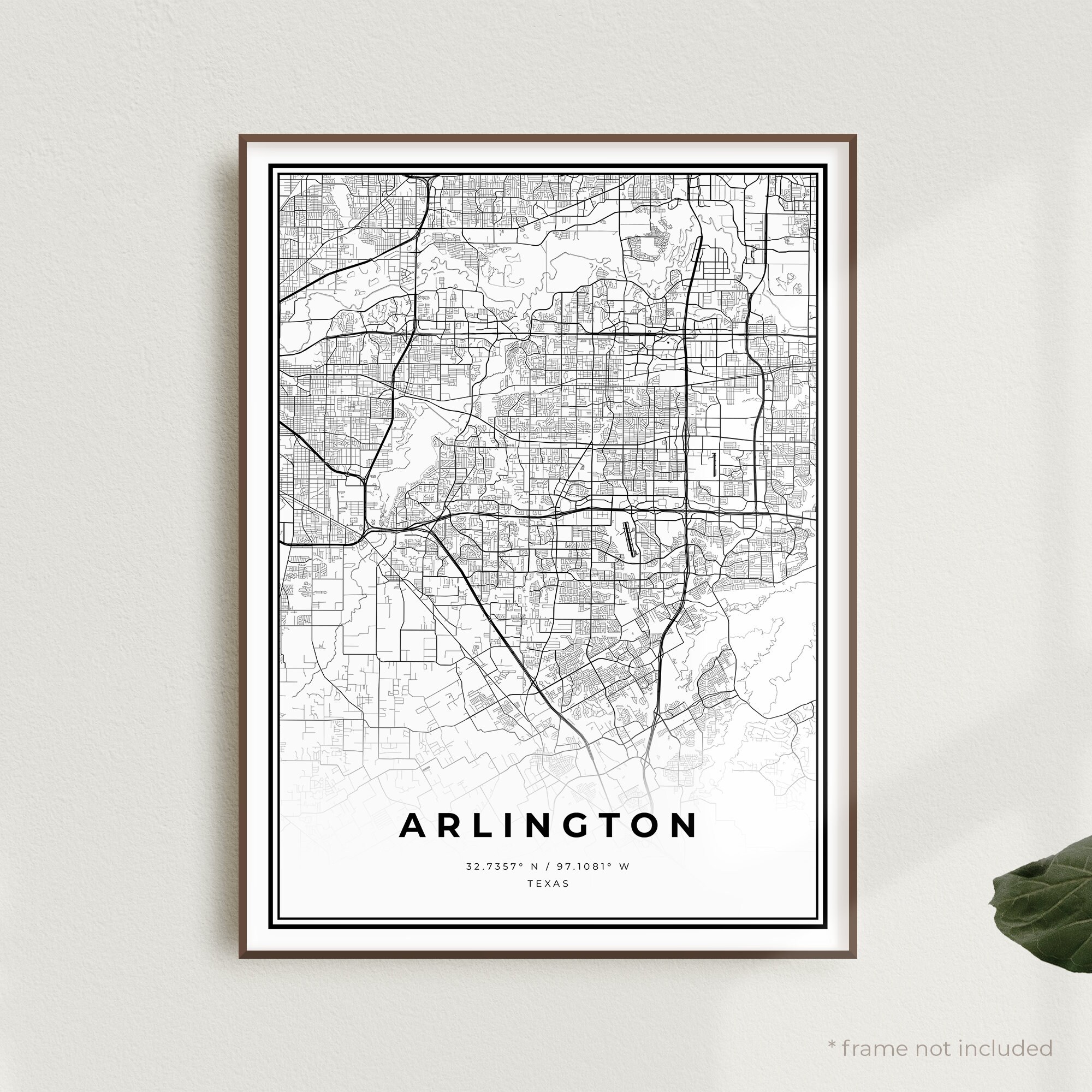 Arlington Map Print Arlington Street Map Poster Texas | Etsy
