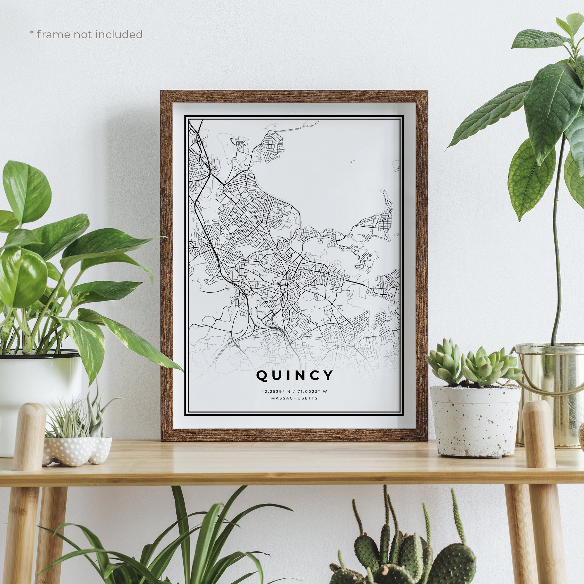Quincy Map Print Quincy Street Map Poster Massachusetts Etsy