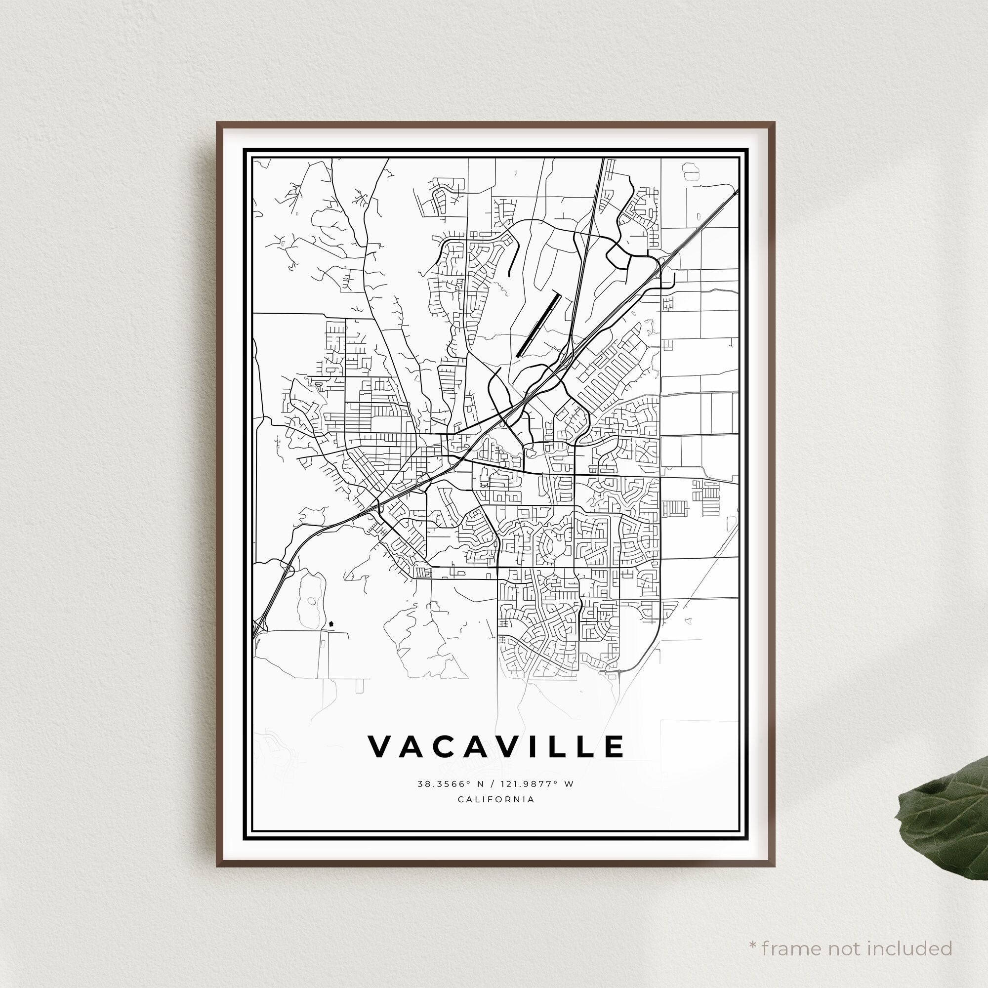 Vacaville Map Print Vacaville Street Map Poster California Etsy