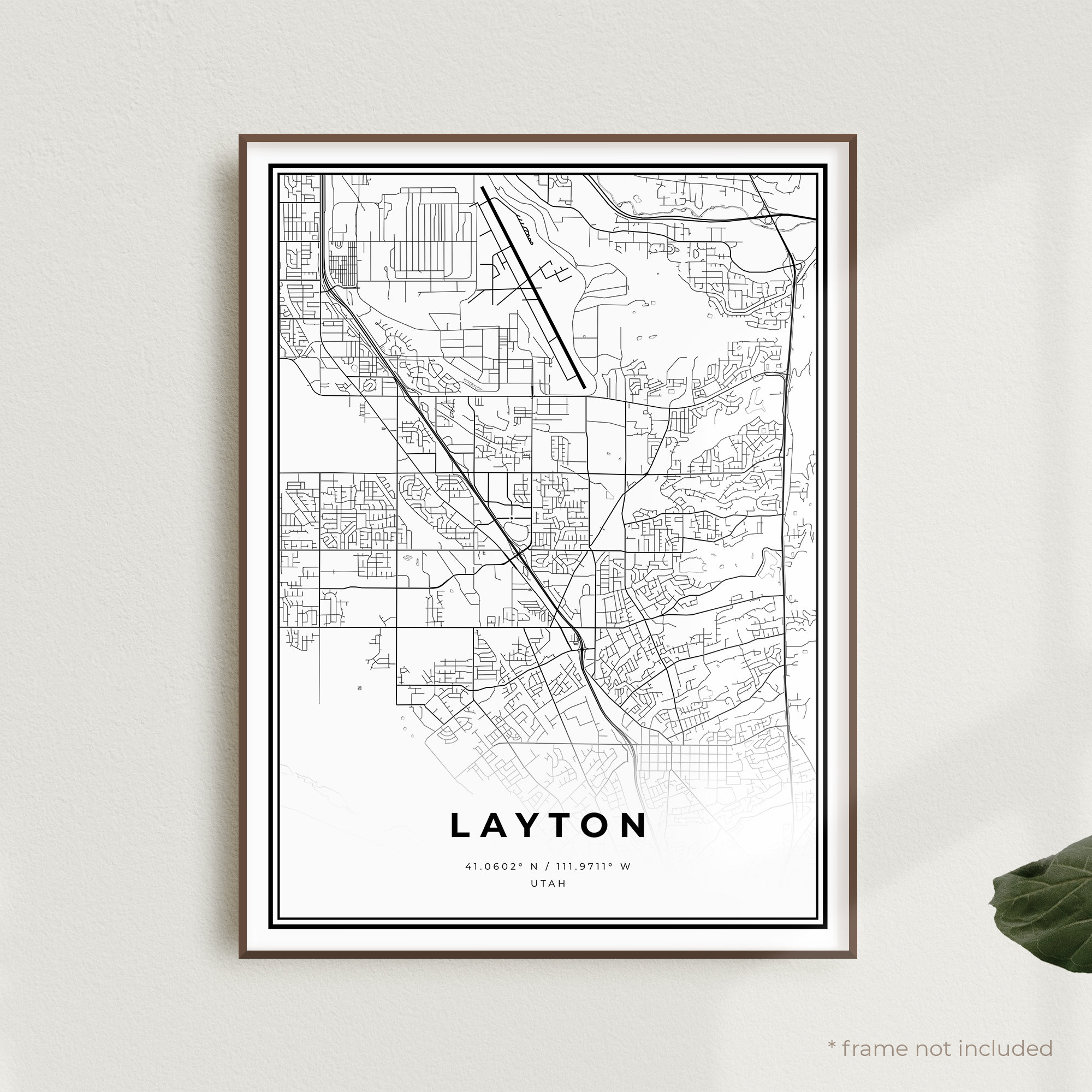 Layton Map Print Layton Street Map Poster Utah Modern Etsy
