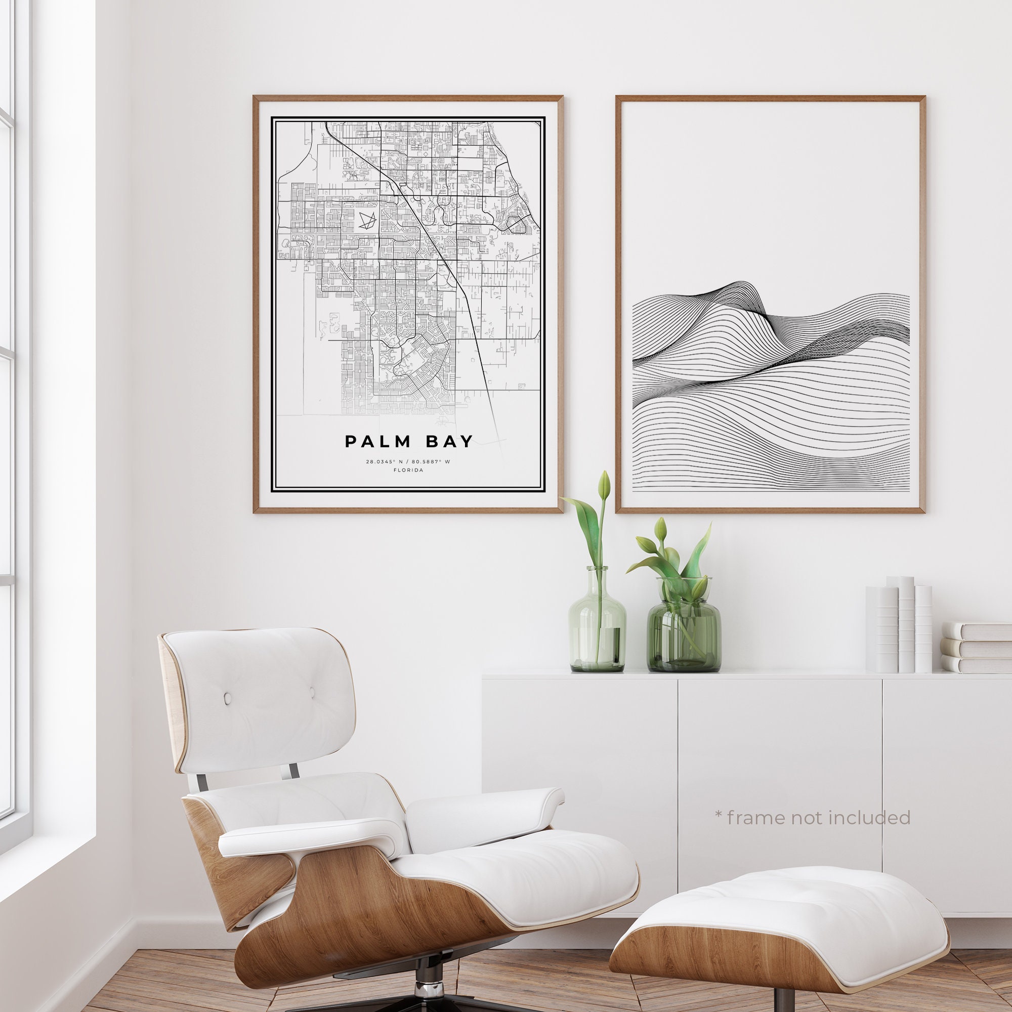 Palm Bay Map Print Palm Bay Street Map Poster Florida | Etsy