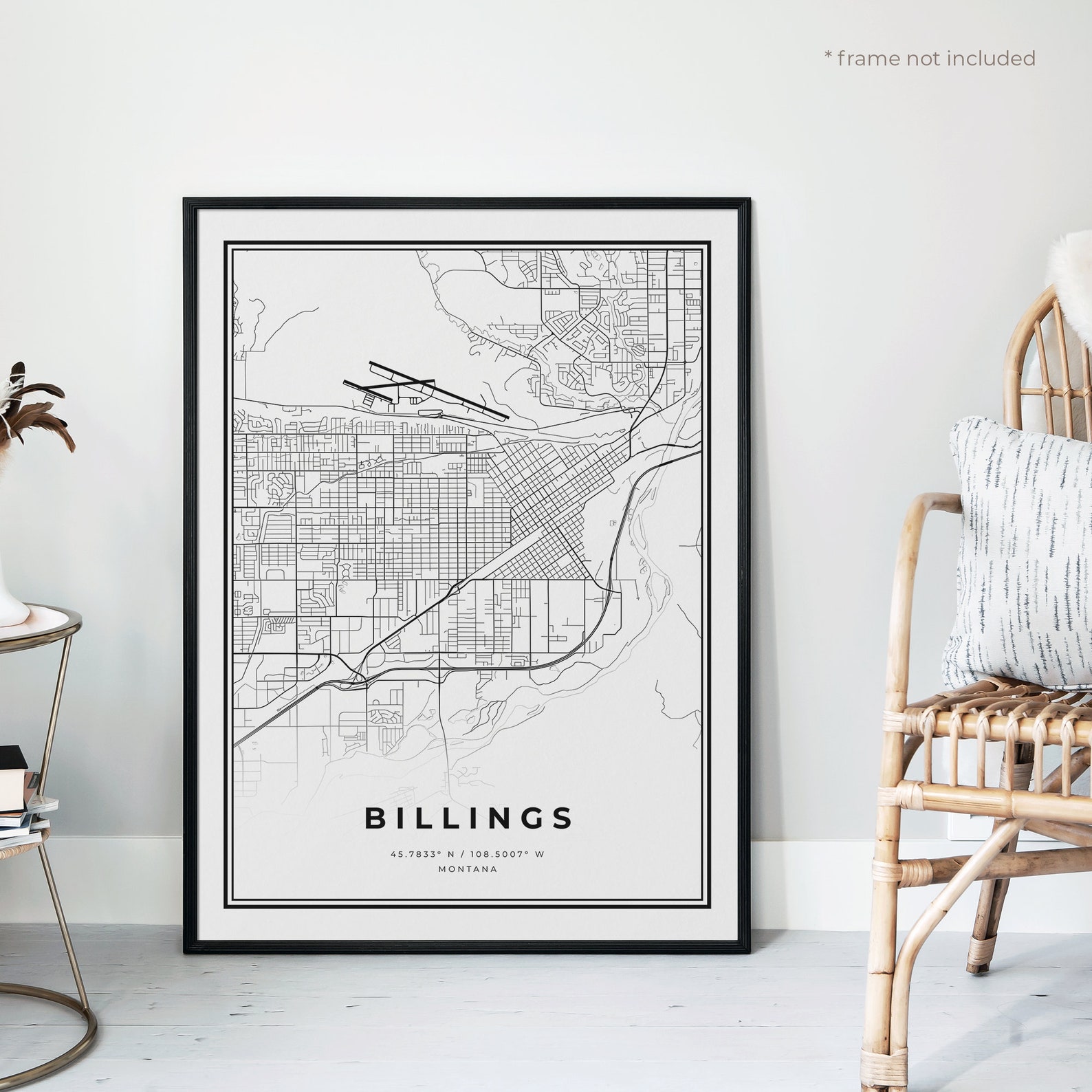 Billings Map Print Billings Street Map Poster Montana | Etsy