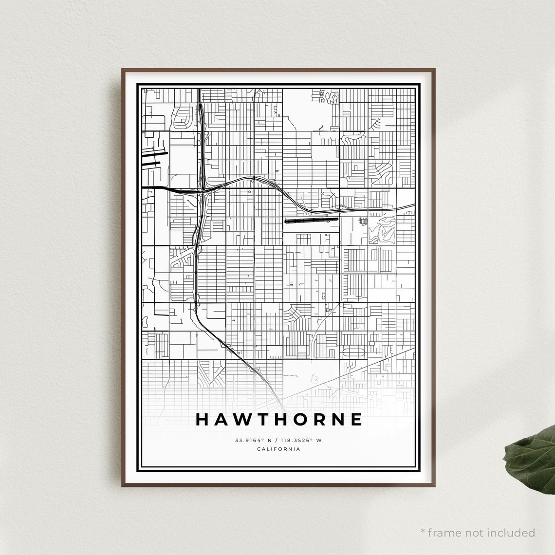 Hawthorne Map Print Hawthorne Street Map Poster California | Etsy