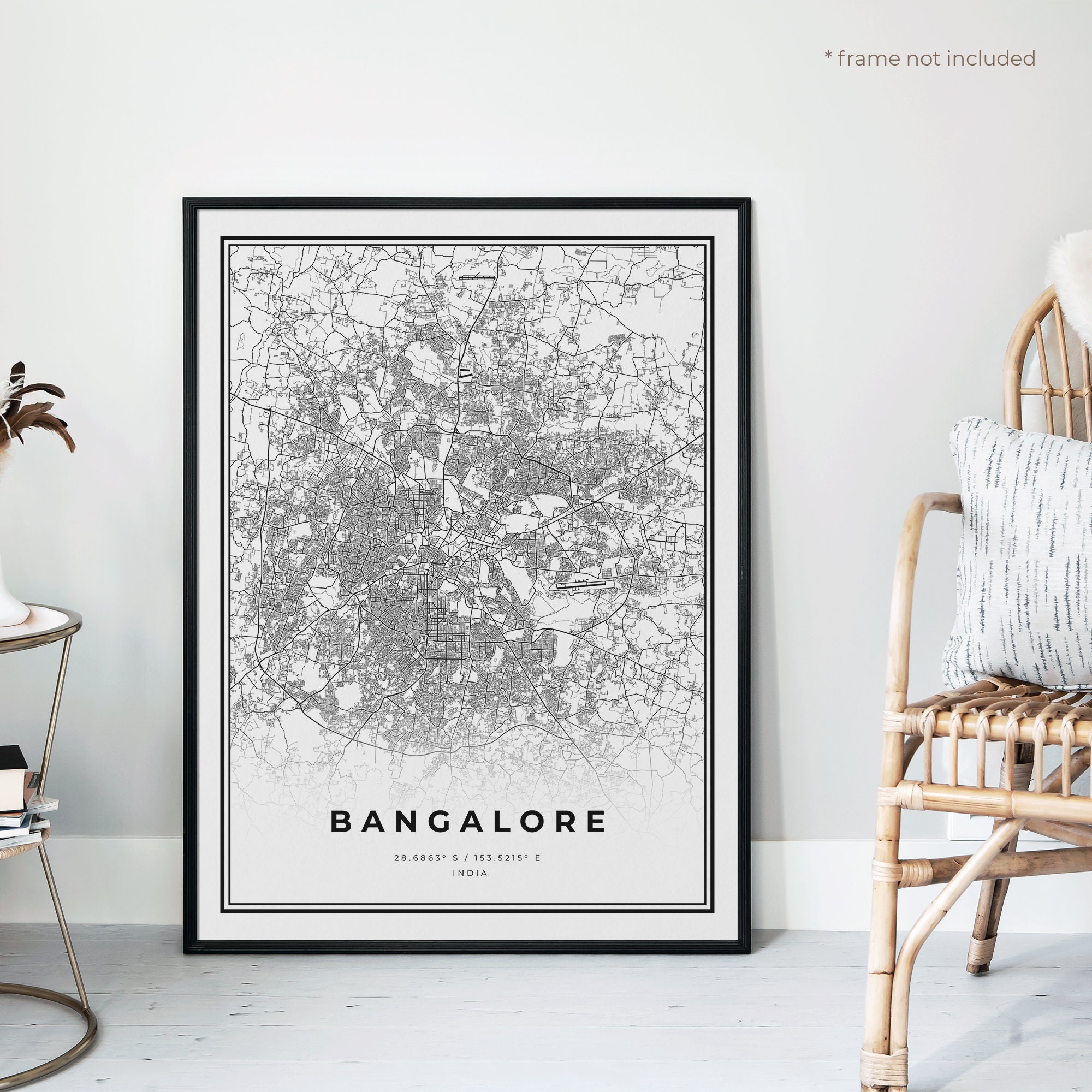 Bangalore Map Print Bangalore Street Map Posterindia - Etsy