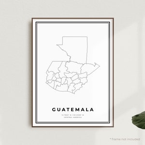 Guatemala Map Print, Guatemala Street Map Poster, Central America,Modern Minimalist Map, Office Wall Art, Housewarming Birthday Gift | MW595