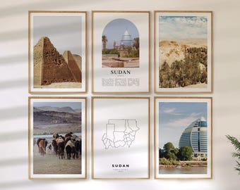 Sudan Gallery Wall Art | Set of 6 Colorful Prints, Sudan Travel Photos, Africa Poster Collection