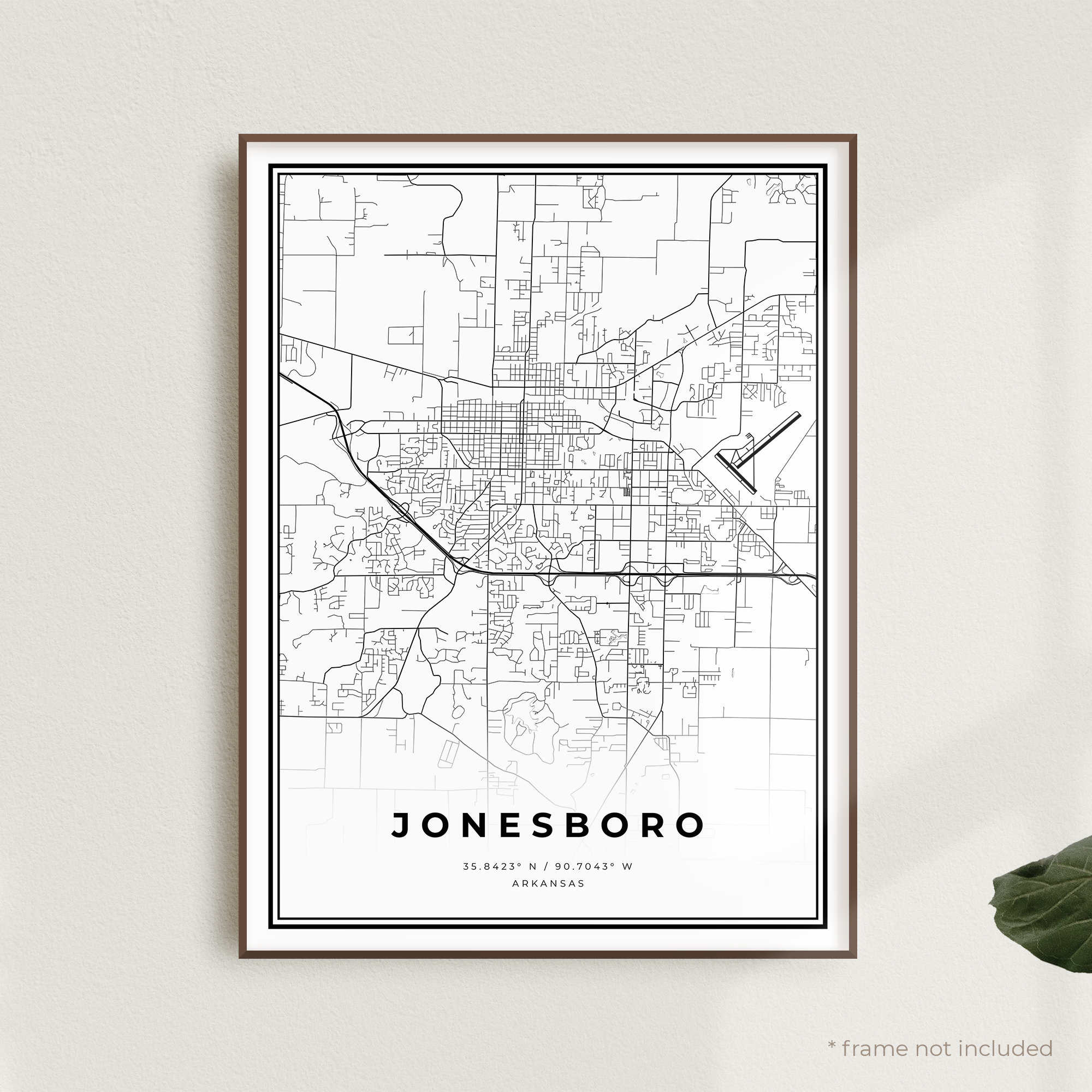 Jonesboro Map Print Jonesboro Street Map Poster Arkansas Etsy