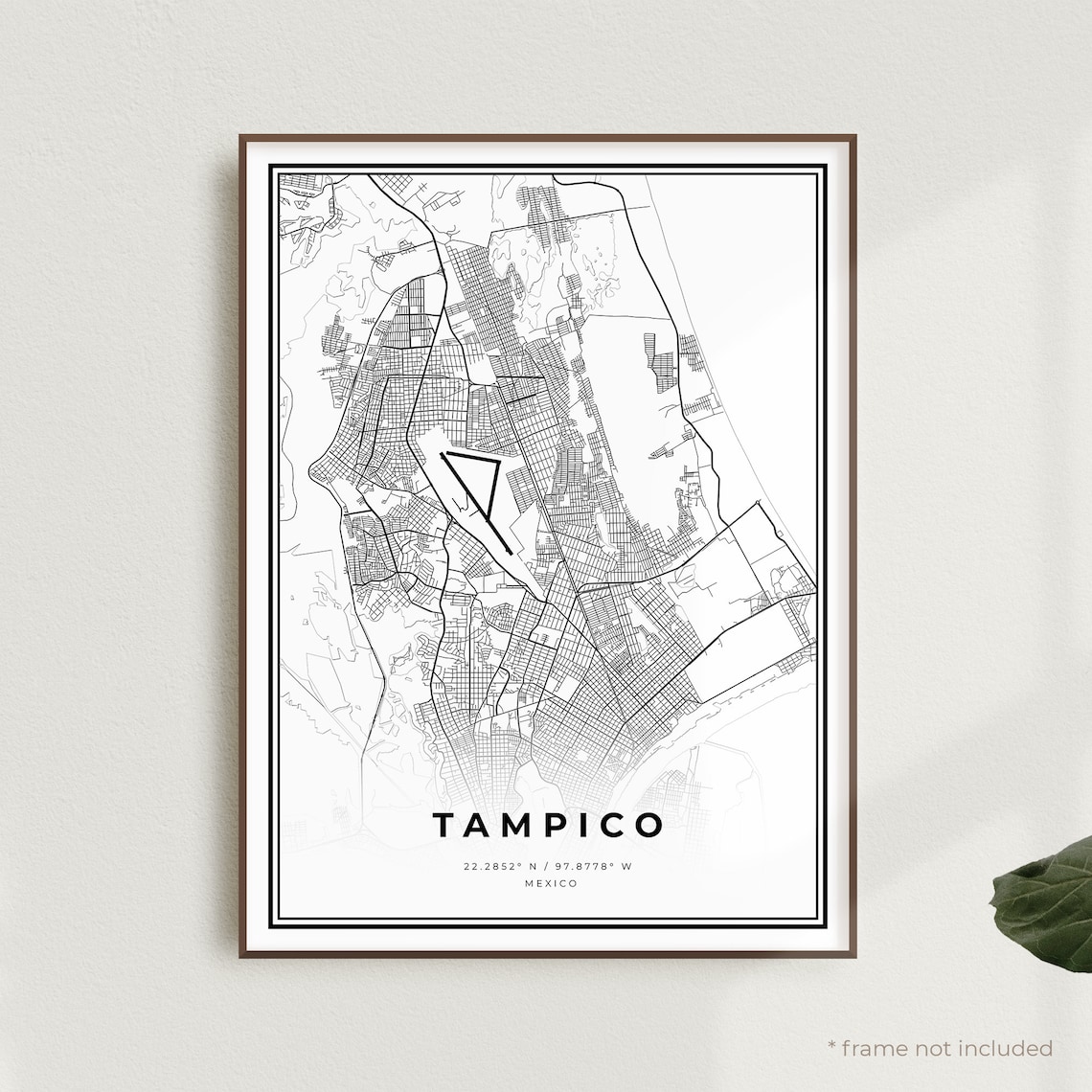 Tampico Map Print Tampico Street Map Postermexico Modern Etsy