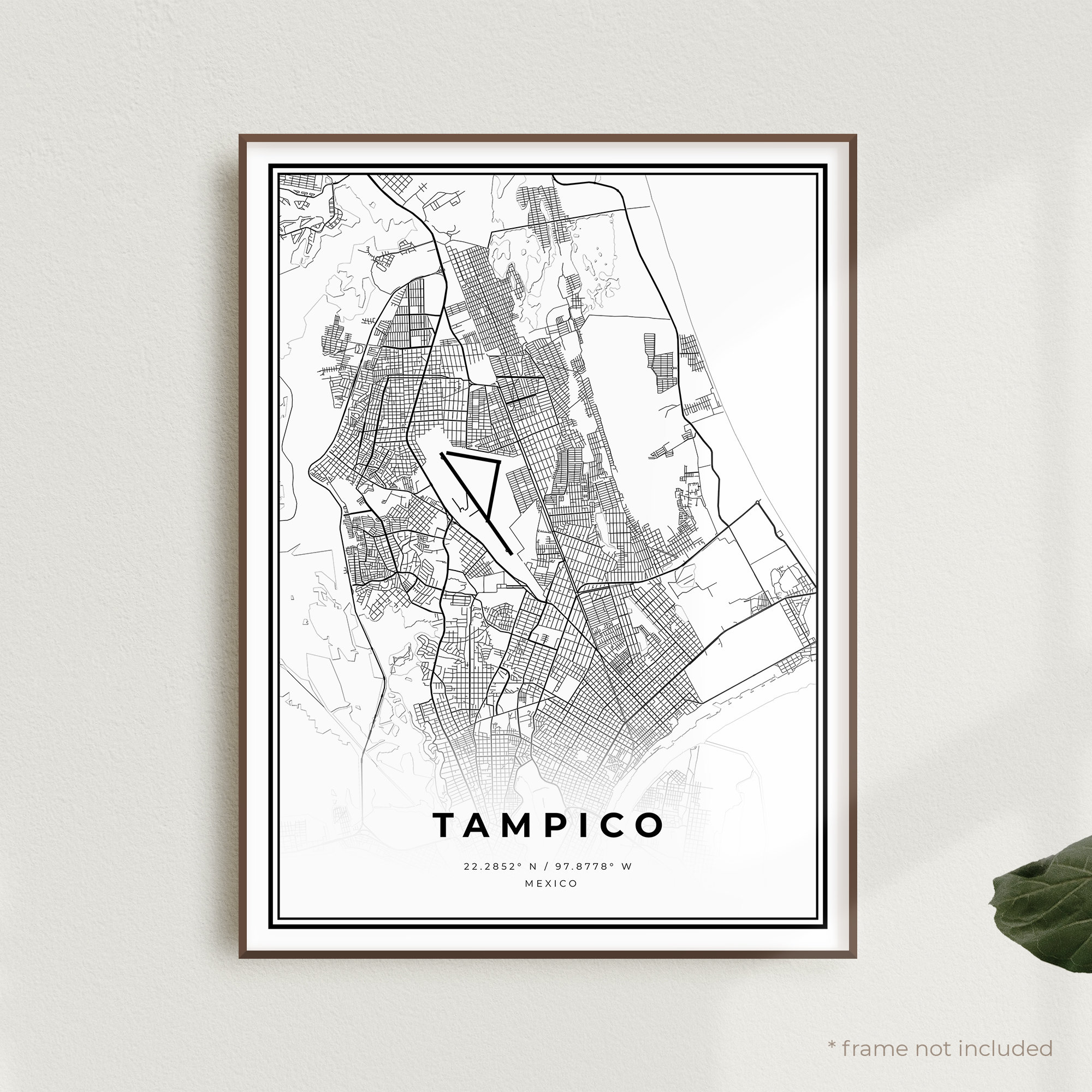 Tampico Map Print Tampico Street Map Postermexico Modern Etsy