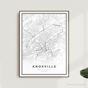 Knoxville Map Print, Knoxville Street Map Poster, Tennessee, Modern Minimalist Map, Office Wall Art, Housewarming Birthday Gift |  MU128