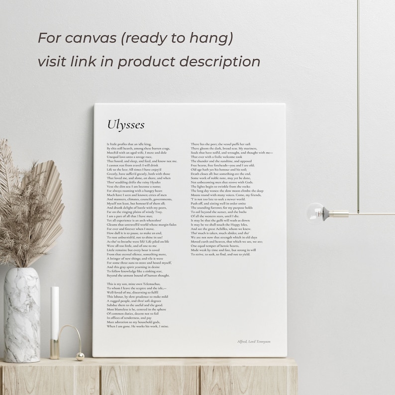 Ulysses by Alfred Lord Tennyson Poem Print Poetry Print - Etsy