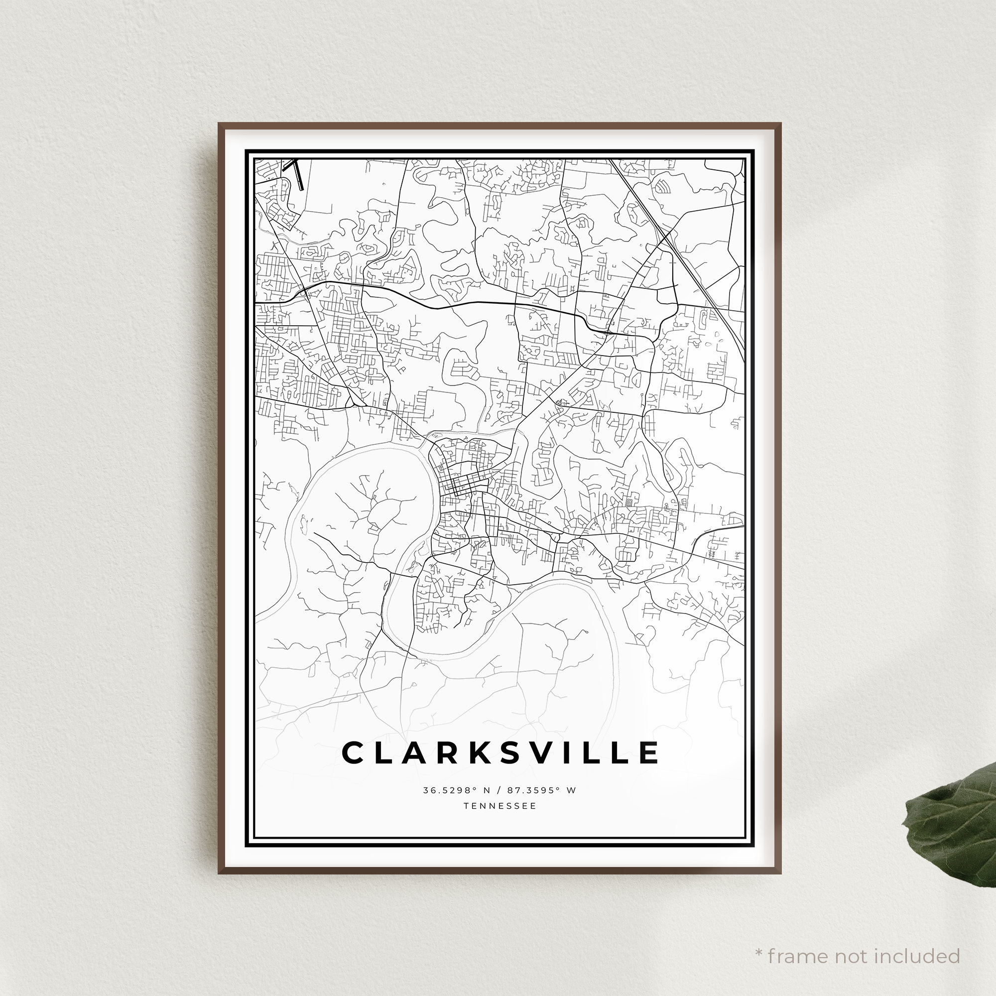 Clarksville Map Print Clarksville Street Map Poster | Etsy
