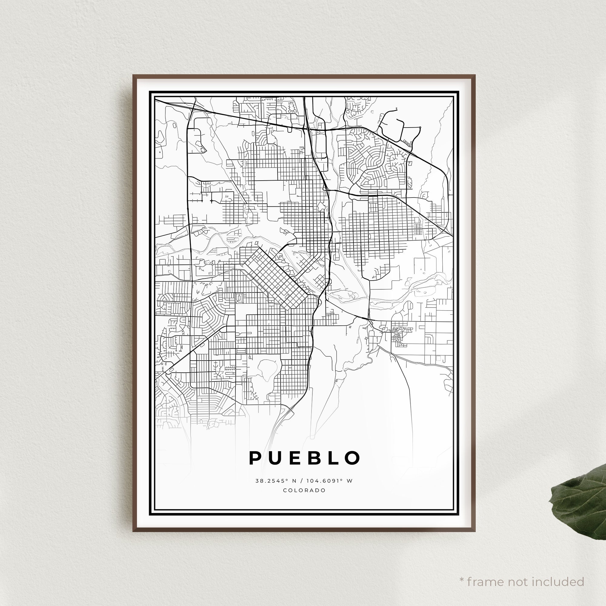 Pueblo Map Print Pueblo Street Map Poster Colorado Modern Etsy