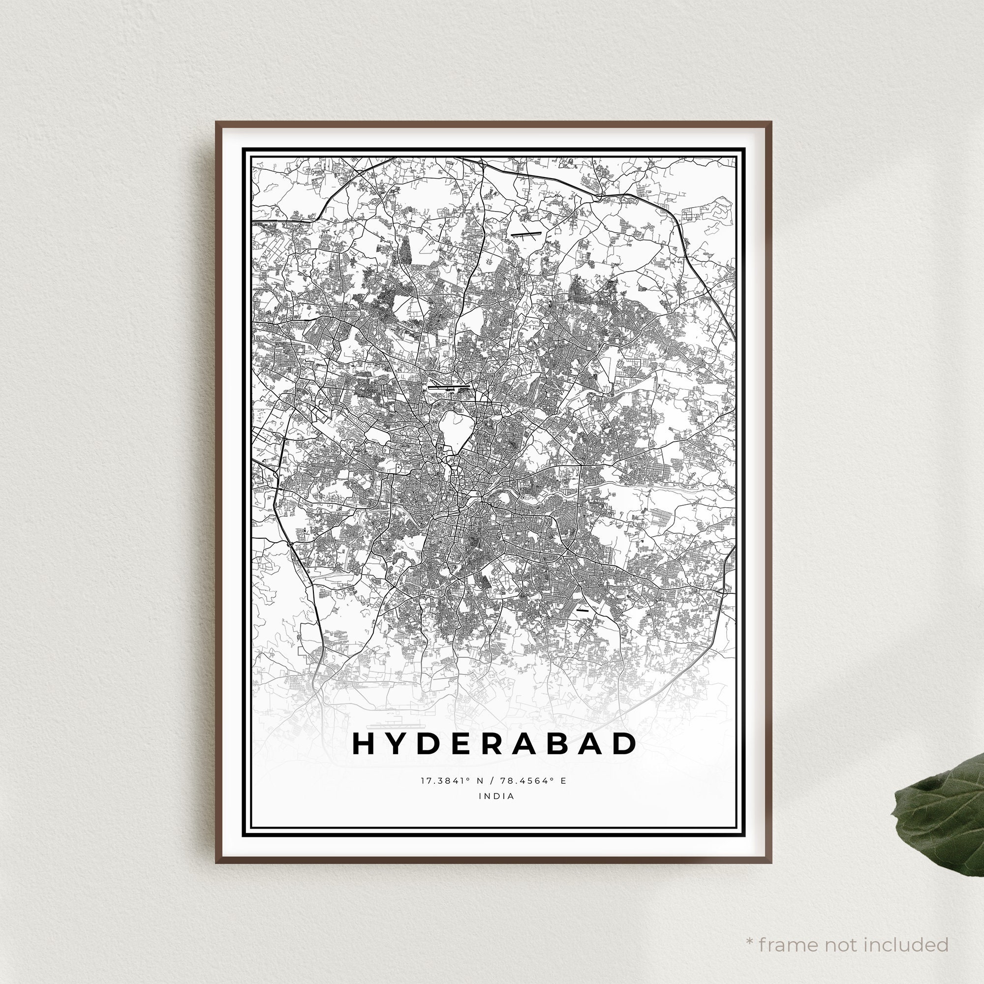 Hyderabad Map Print Hyderabad Street Map Posterindia - Etsy