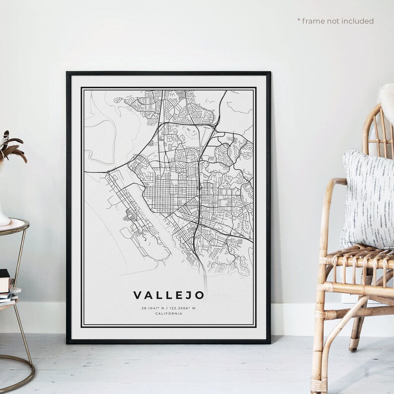 Vallejo Map Print Vallejo Street Map Poster California - Etsy Canada