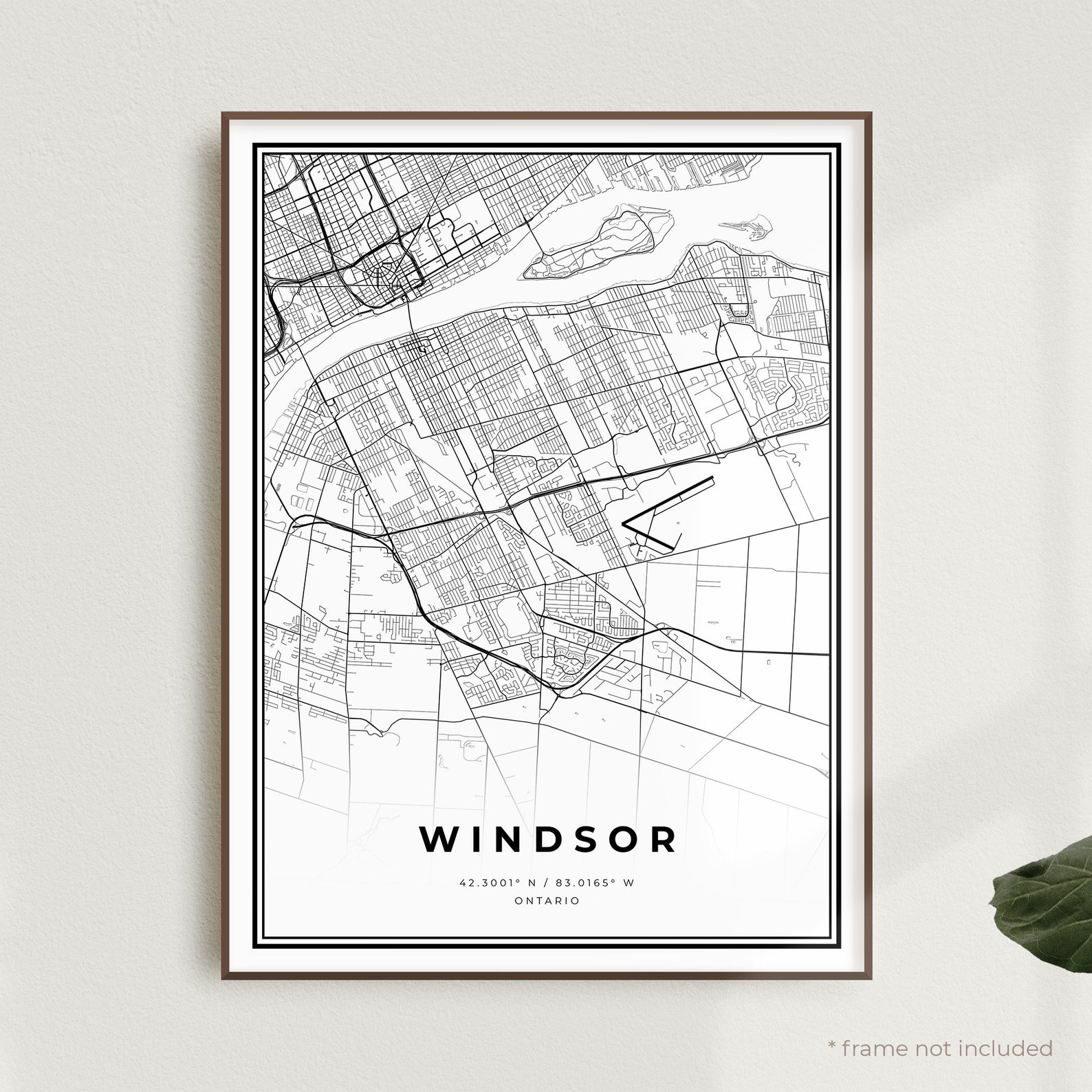 Windsor Map Print Windsor Street Map Poster Canada Modern | Etsy