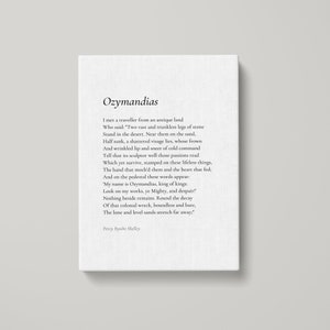 Ozymandias by Percy Bysshe Shelley Poem Canvas Print - Poetry Print Gift, Canvas Print, Poem Wall Art, Poem Poster, Home Decor Print | MQ16