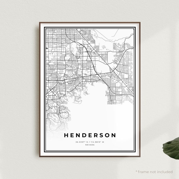 Henderson Map Print Henderson Street Map Poster Nevada - Etsy