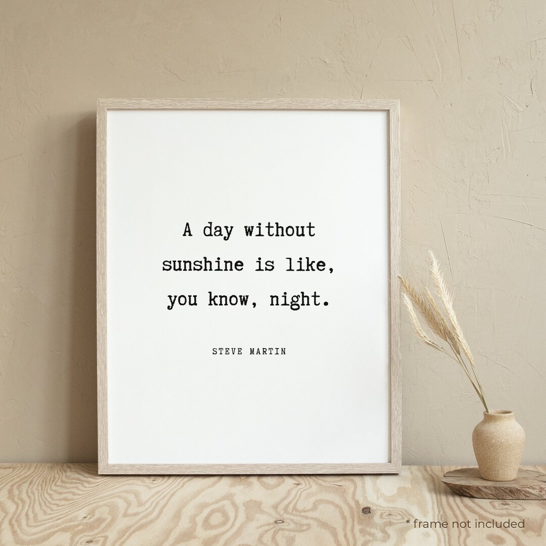 Steve Martin A Day Without Sunshine Quote Print - Book Quote Print Gift ...