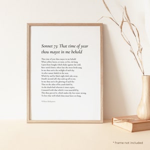 Sonetto 73 di Robert Frost Poesia Stampa - Stampa di poesia Regalo, Poster di letteratura, Arte murale di poesia, Poster di poesia, Stampa di arredamento per la casa / PE41