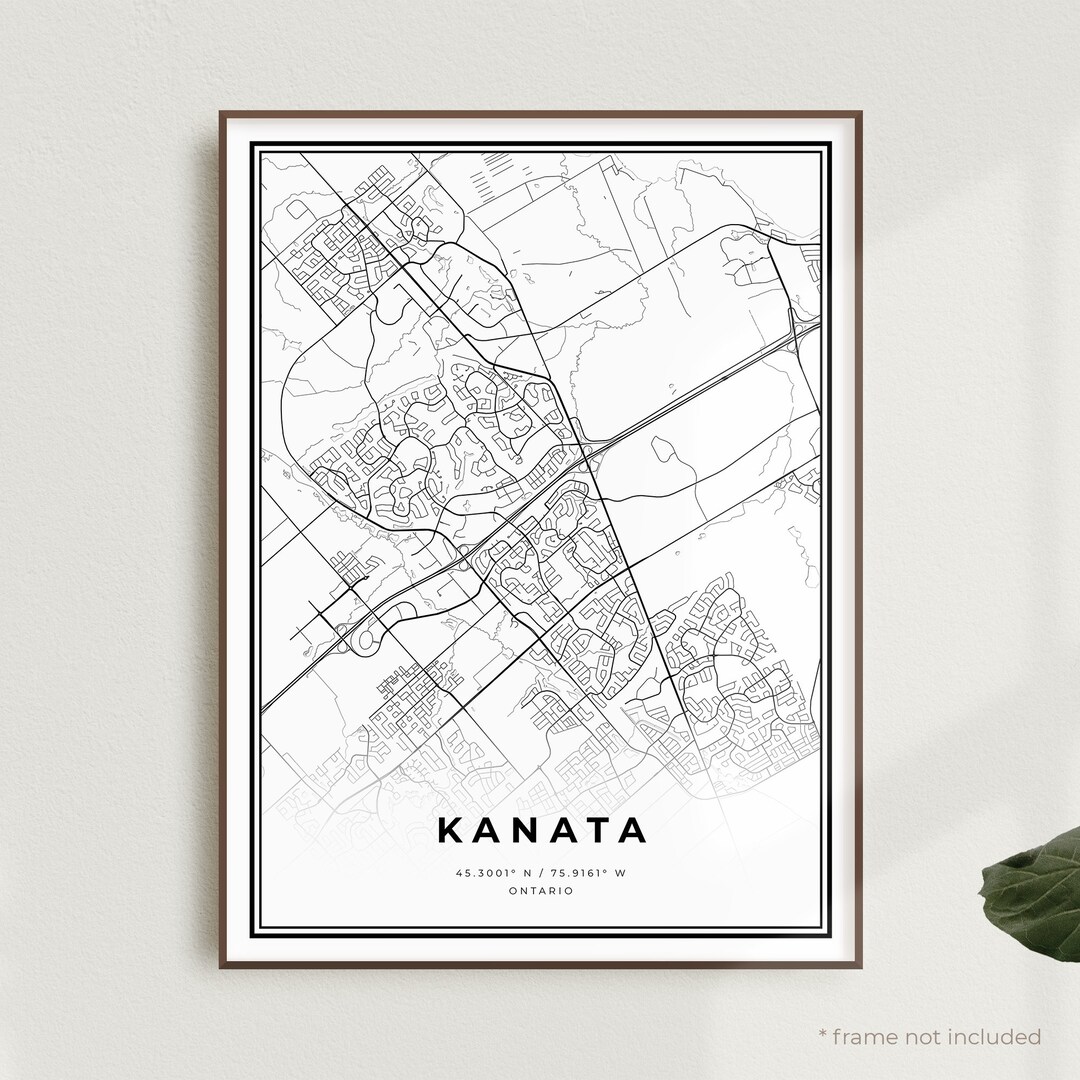 Kanata Map Print, Kanata Street Map Poster, Canada, Modern Minimalist