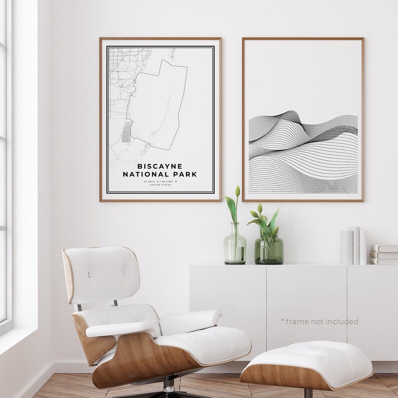 Biscayne National Park Map Print, Biscayne National Park Street Map