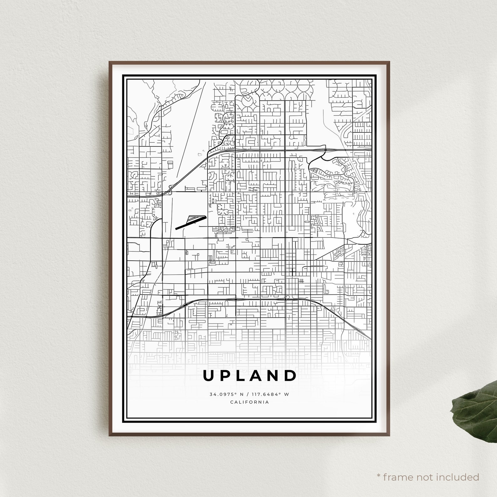 Upland Map Print Upland Street Map Poster California Modern | Etsy