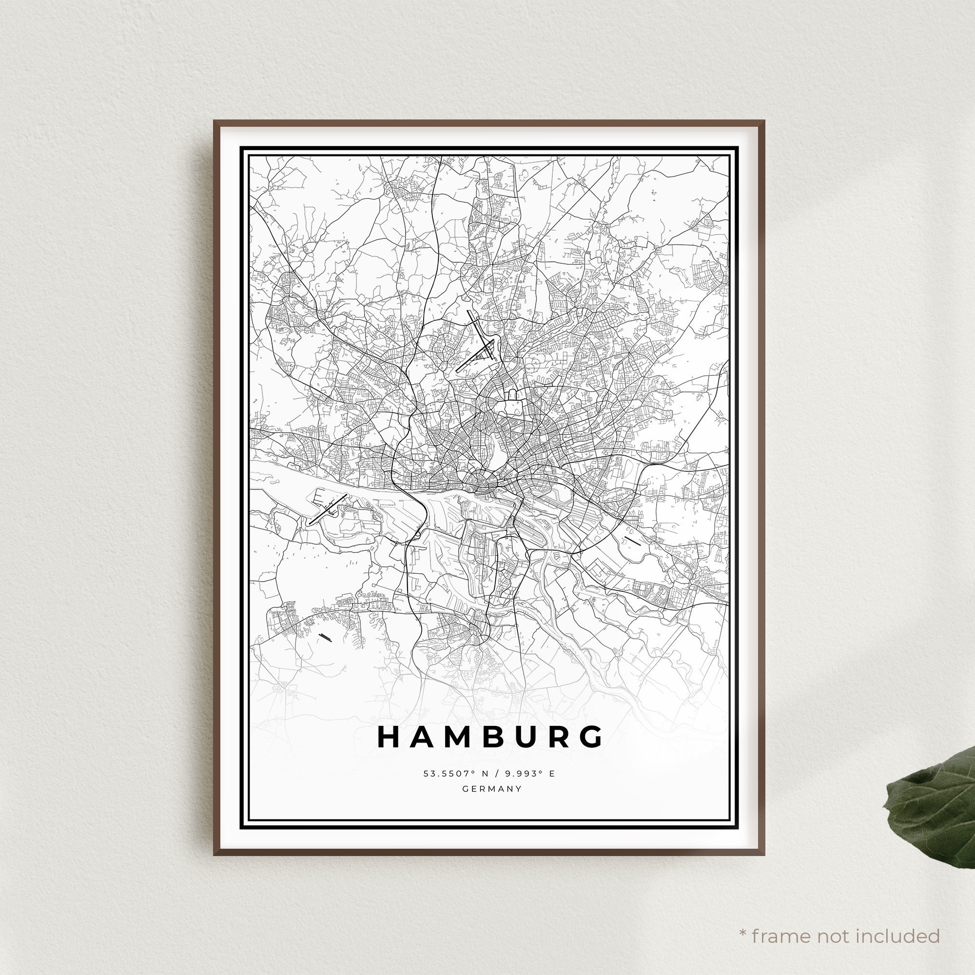 Hamburg Karte Druck Hamburg Straße Karte Poster Deutschland - Etsy.de