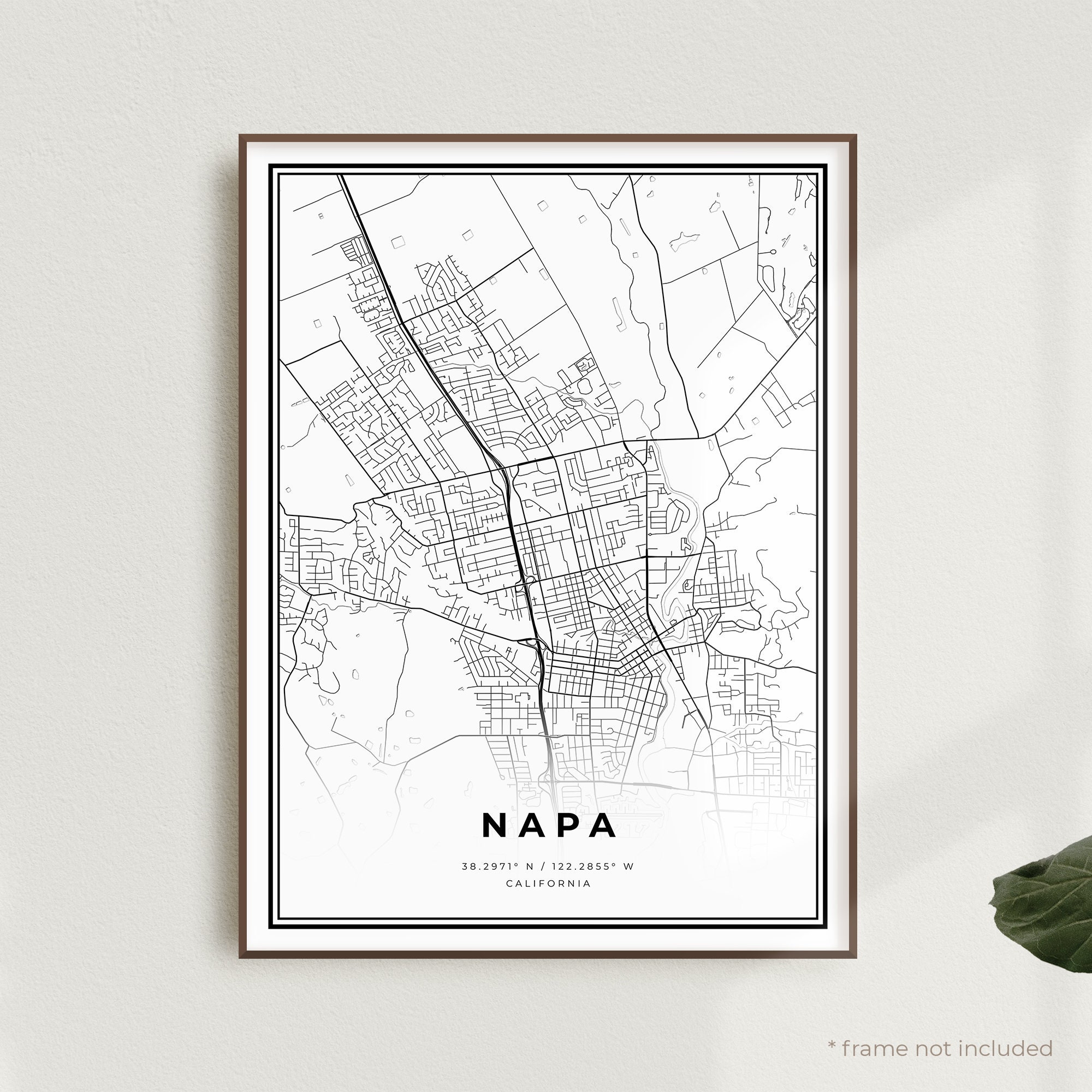 Napa Map Print Napa Street Map Poster California Modern - Etsy
