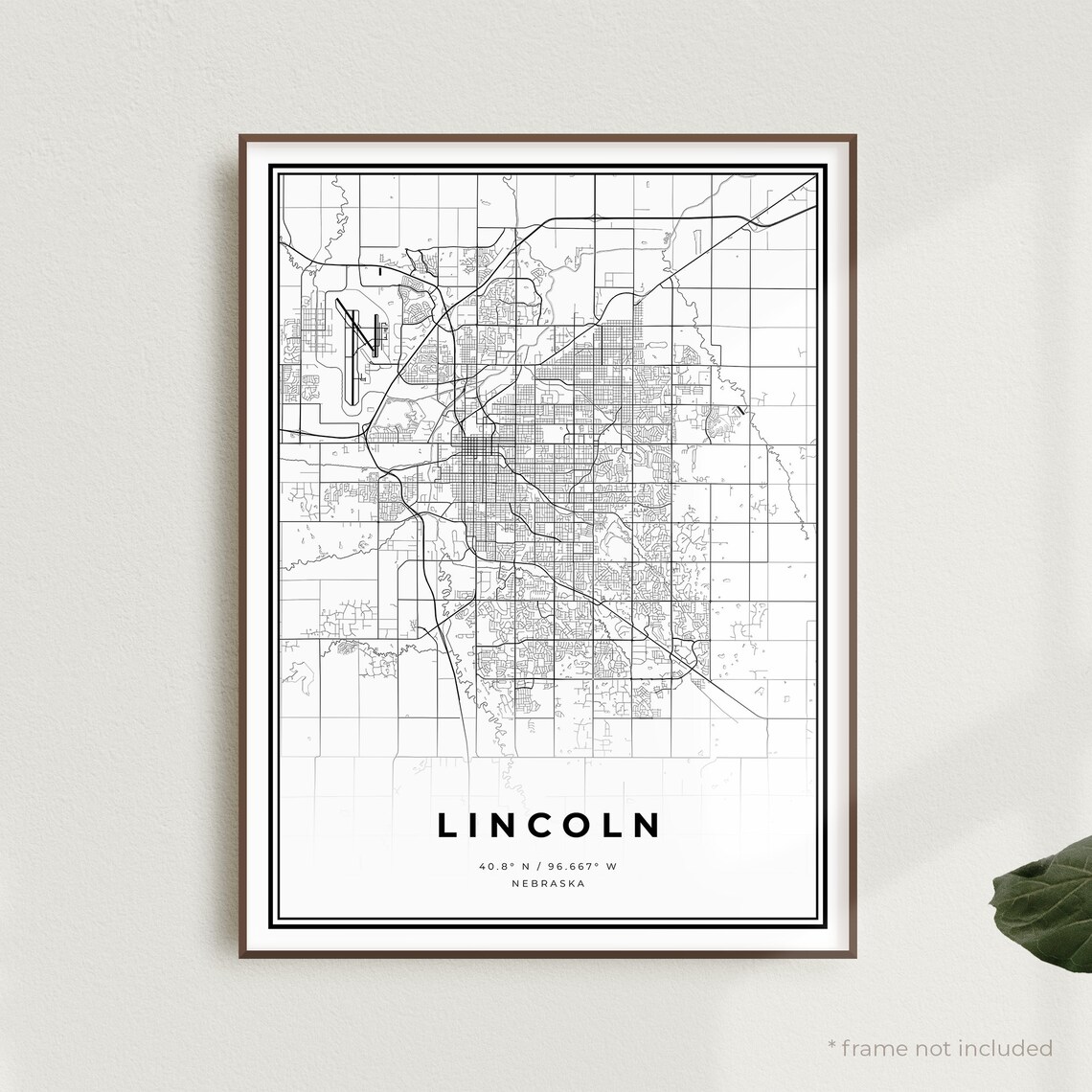 Lincoln Map Print Lincoln Street Map Poster Nebraska Modern | Etsy