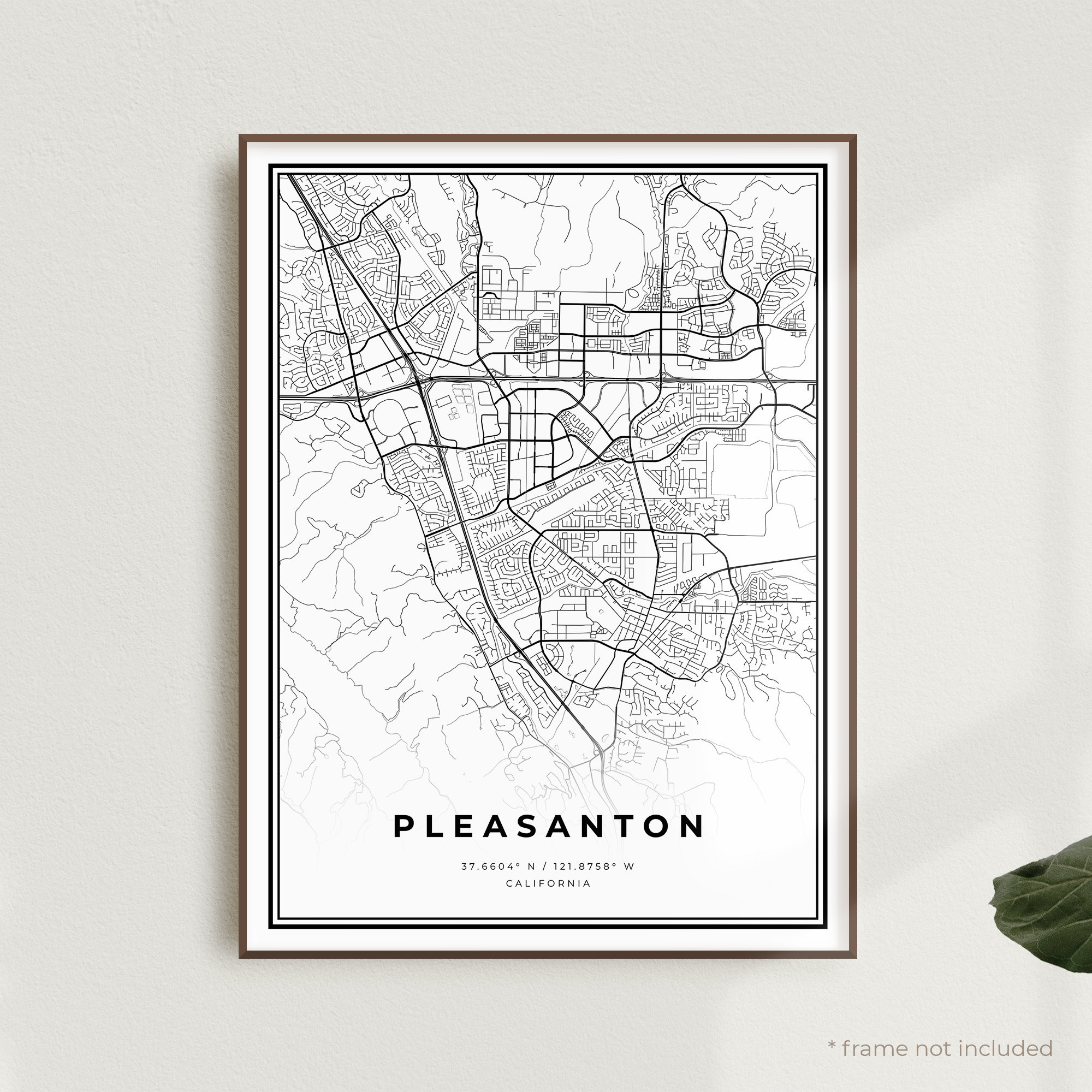 Pleasanton Map Print Pleasanton Street Map Poster Etsy