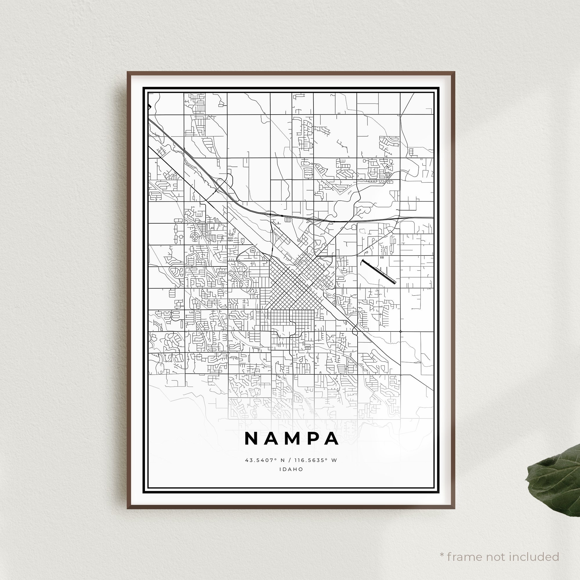 Nampa Map Print Nampa Street Map Poster Idaho Modern Etsy