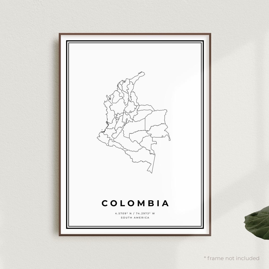 Colombia Map Print, Colombia Street Map Poster, South America, Modern ...
