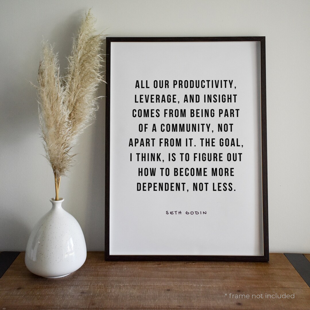 Seth Godin All Our Quote Print Productivity Quote Print Gift, Typography  Poster, Inspirational Dorm Decor, Home Office Decor PR66 - Etsy Australia