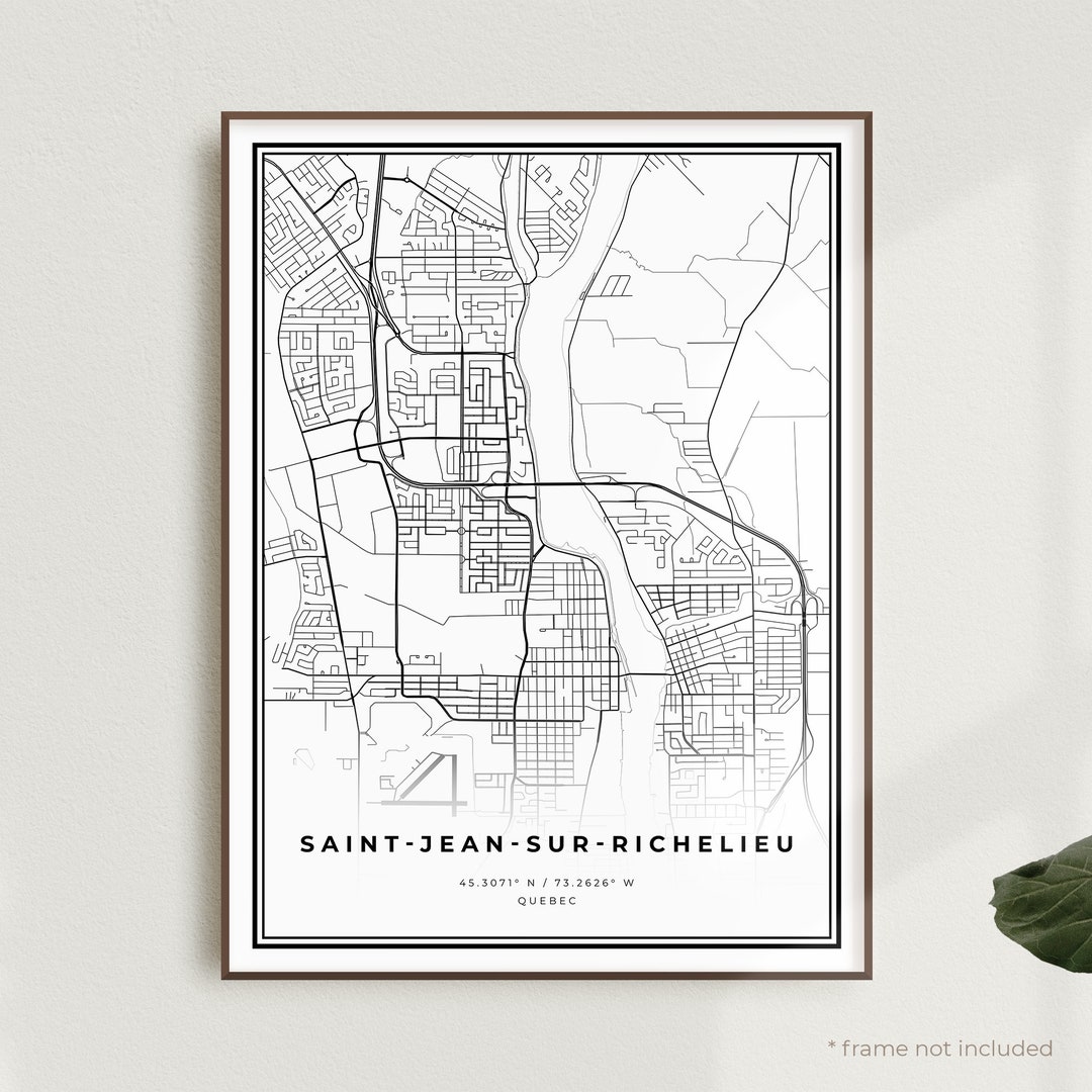 Saint-jean-sur-richelieu Map Print Saint-jean-sur-richelieu - Etsy