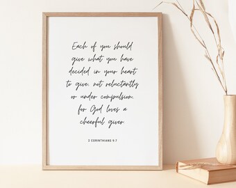 2 Corinthians 9 7 Etsy New Zealand
