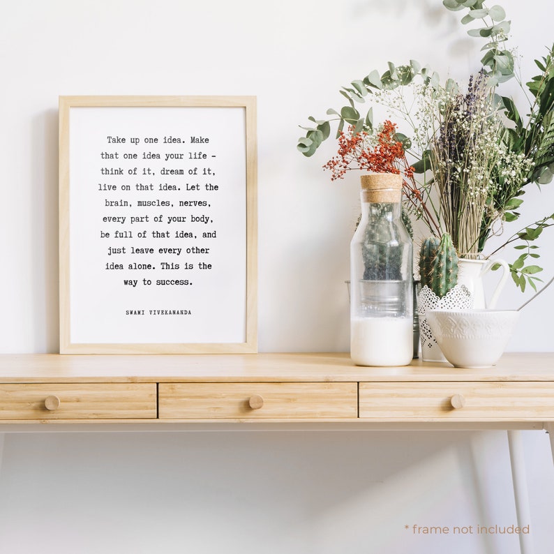 Swami vivekananda take up one idea quote print famous quote etsy