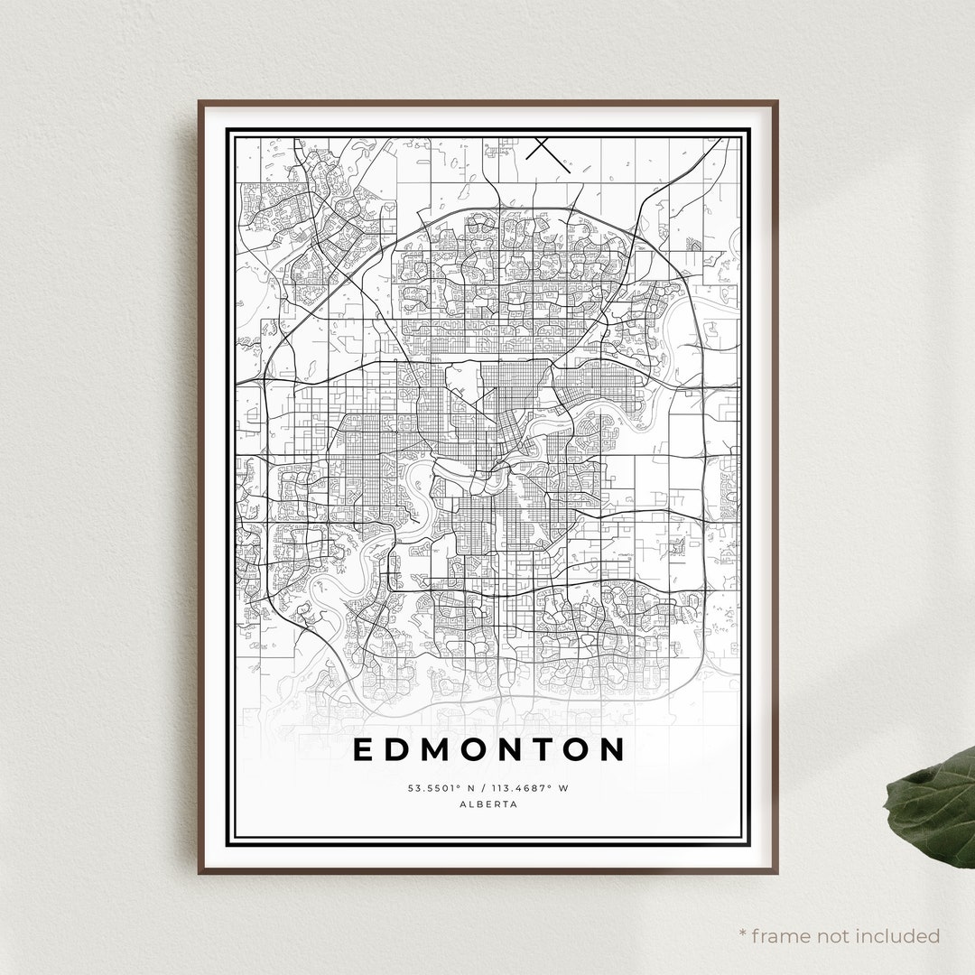 Edmonton Map Print, Edmonton Street Map Poster, Canada, Modern