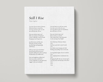 Still I Rise by Maya Angelou Poem Canvas Print Poetry Print - Etsy Still I Rise by Maya Angelou Poem Canvas Print Poetry Print - Etsy