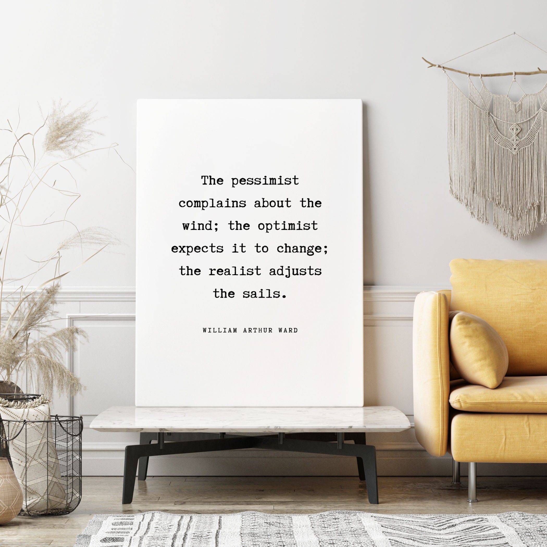 William Arthur Ward the Pessimist Quote Canvas Print Famous Etsy
