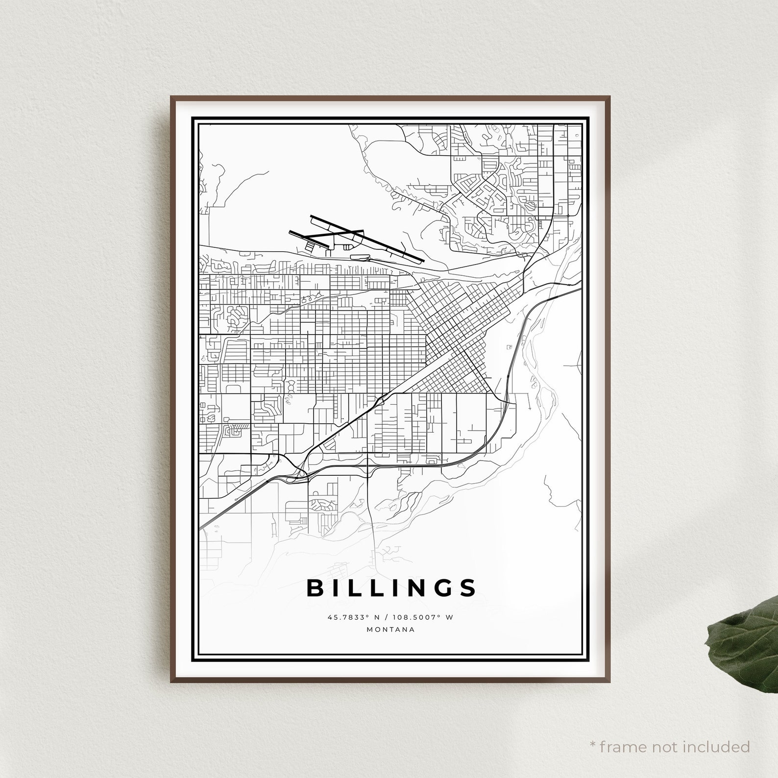 Billings Map Print Billings Street Map Poster Montana | Etsy
