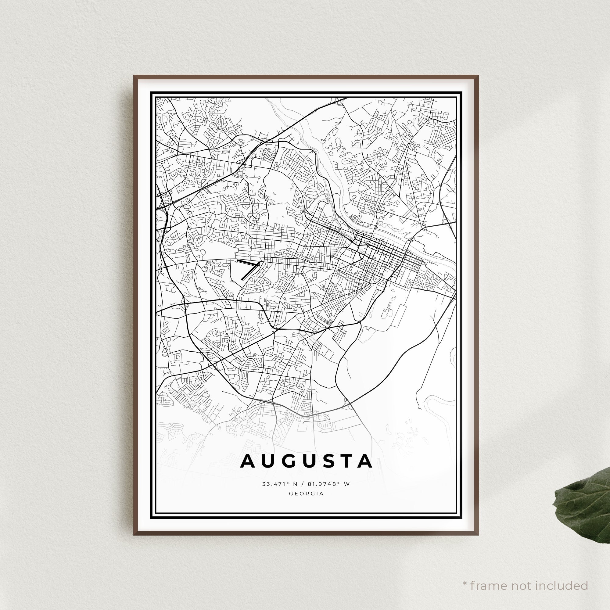 Augusta Map Print Augusta Street Map Poster Georgia Modern | Etsy