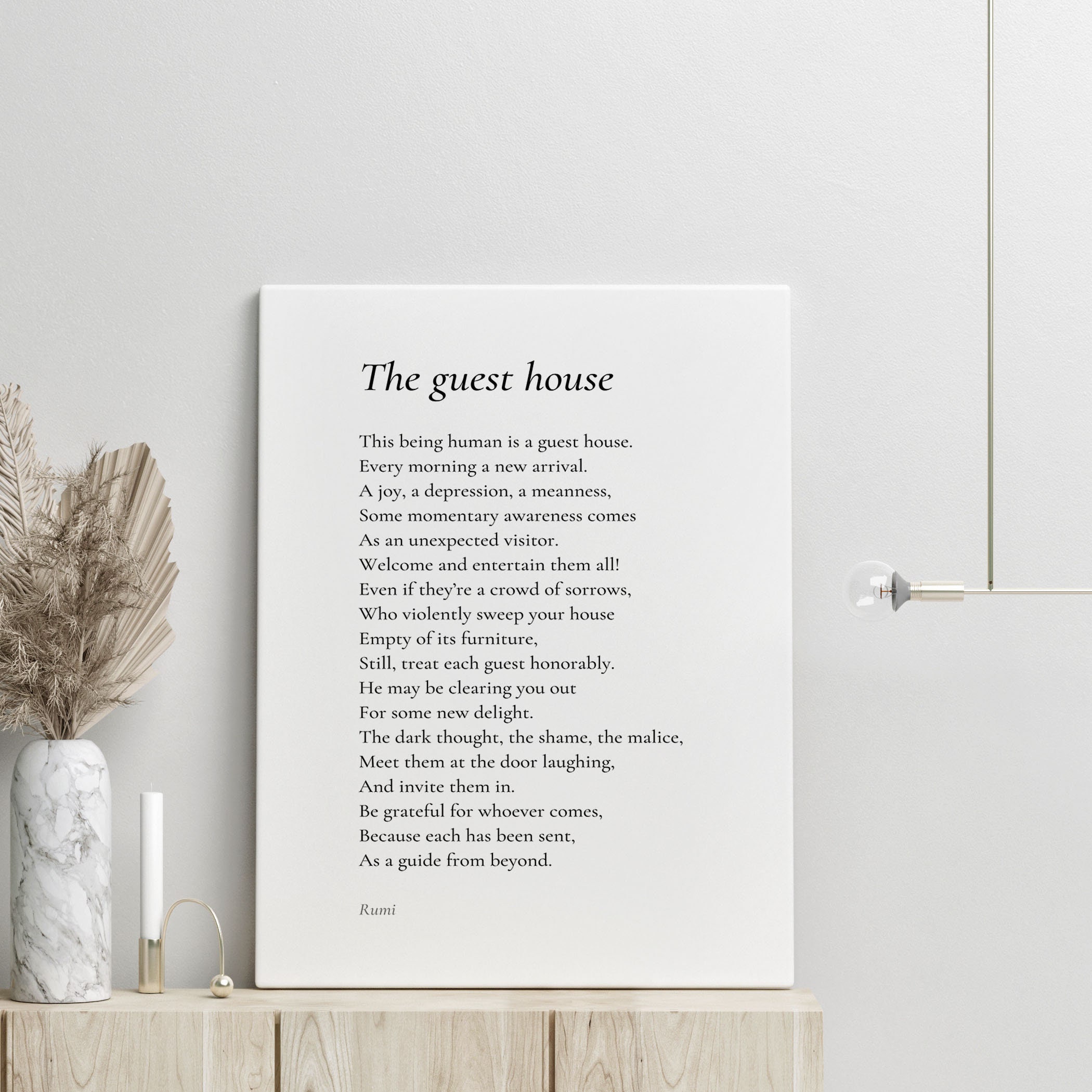 The Guest House by Rumi Poem Canvas Print Poetry Print Gift - Etsy