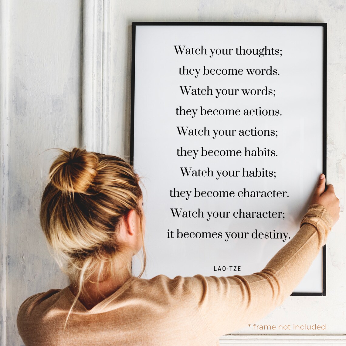 Lao-tze Watch Your Thoughts Quote Print Life Quote Print - Etsy