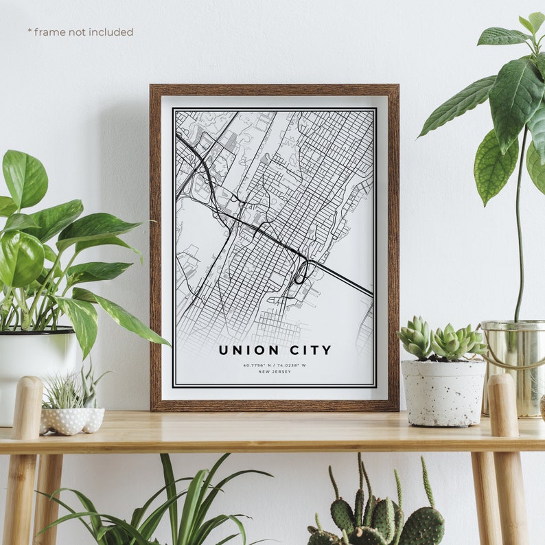 Union City Map Print Union City Street Map Poster New Etsy