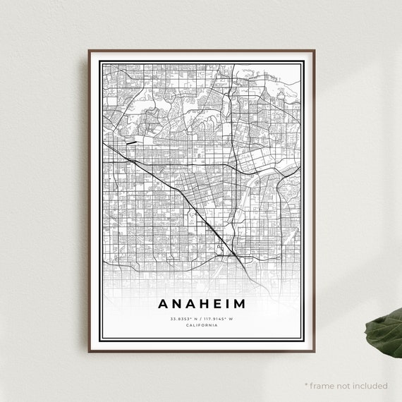 Anaheim Map Print Anaheim Street Map Poster California | Etsy