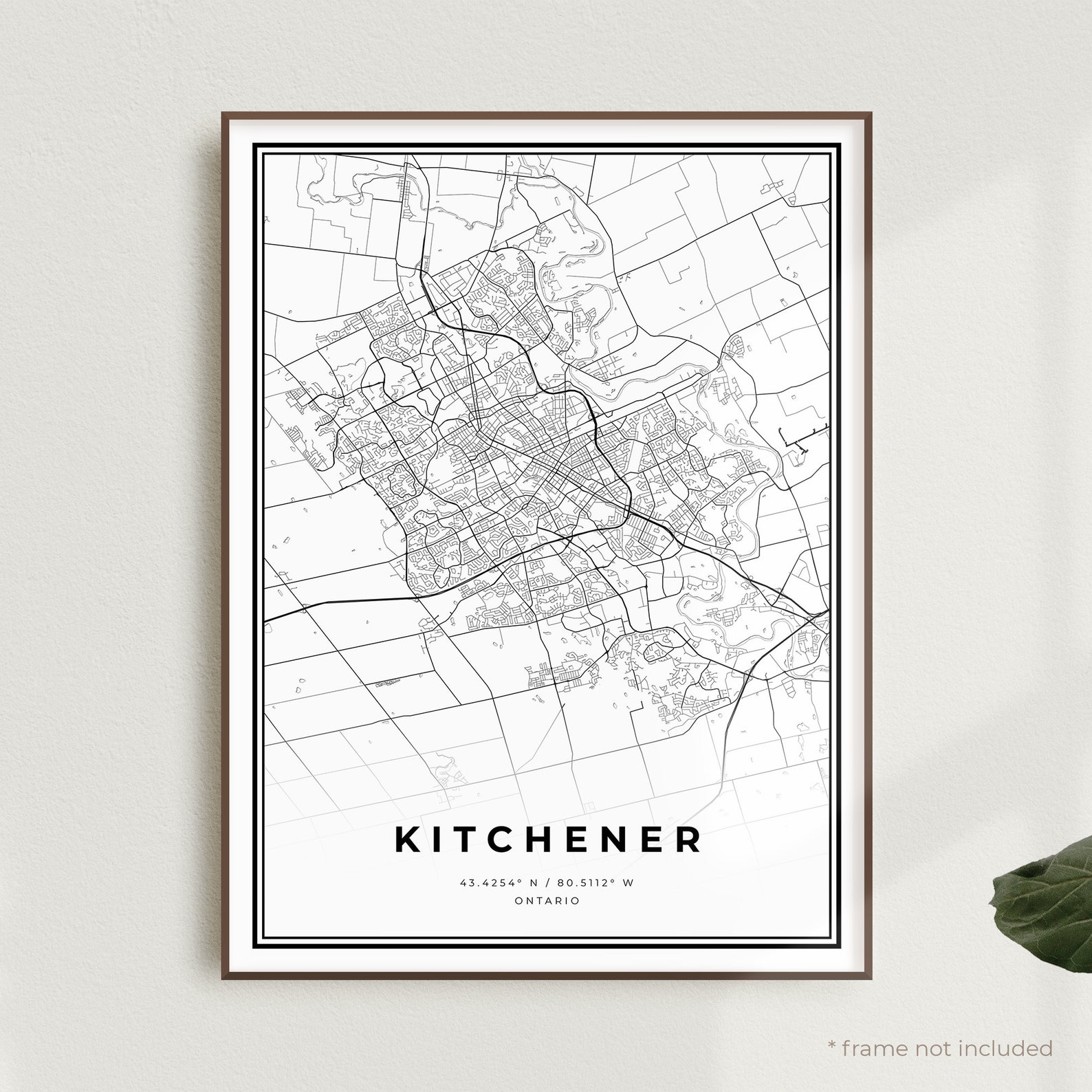 Kitchener Map Print Kitchener Street Map Poster Canada | Etsy