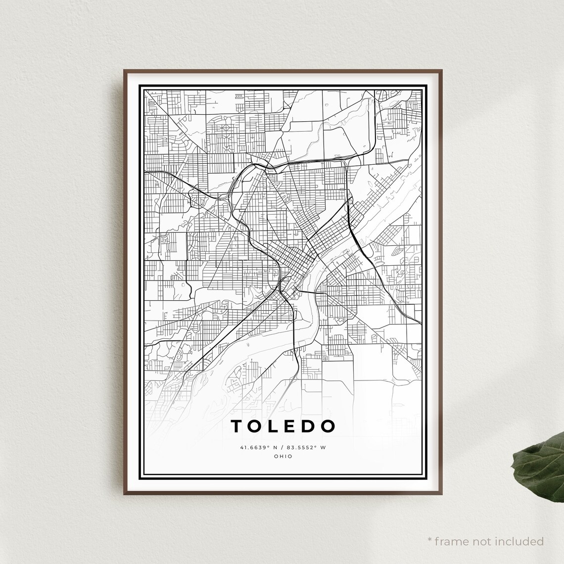 Toledo Map Print Toledo Street Map Poster Ohio Modern | Etsy