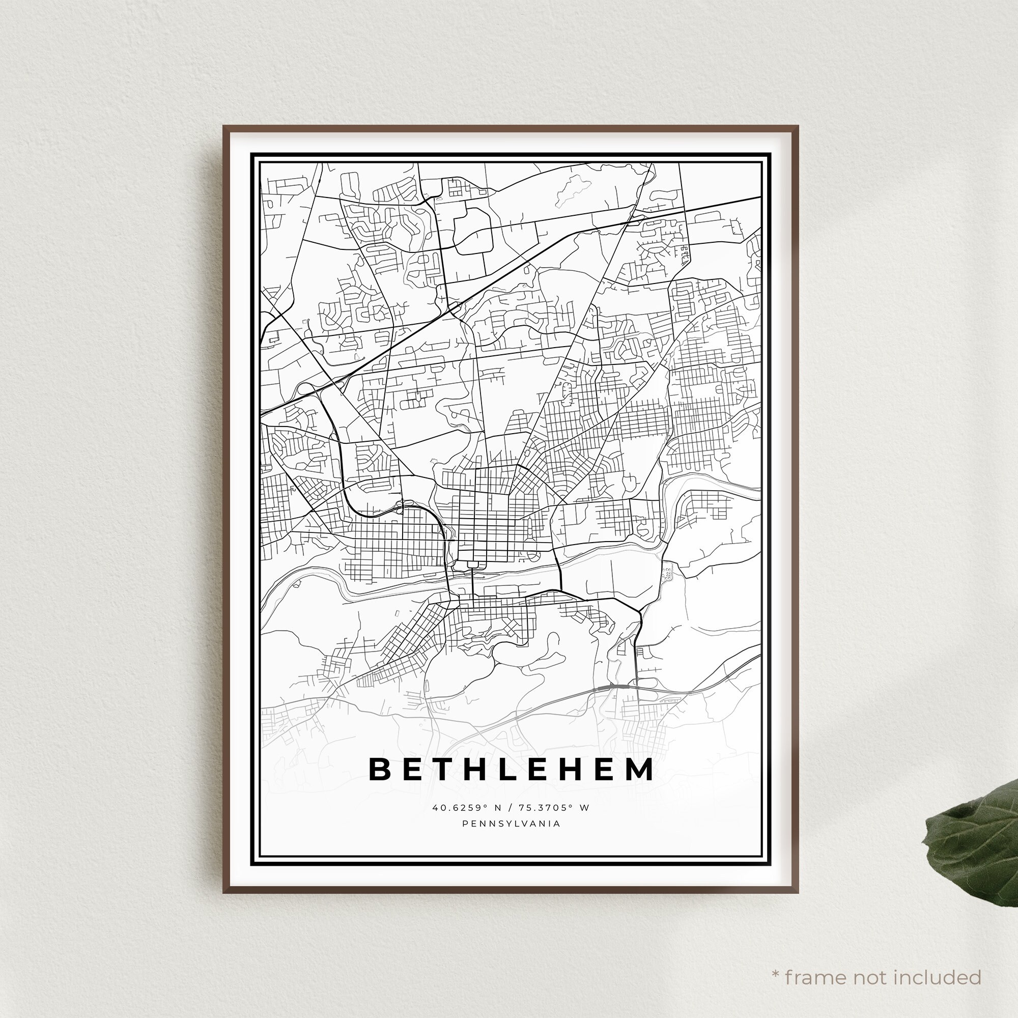 Bethlehem Map Print Bethlehem Street Map Poster - Etsy