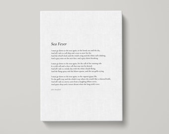 Sea Fever Poem Canvas Print - John Masefield Poetry Wall Art